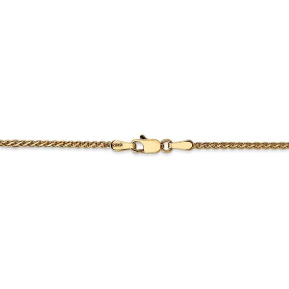 1.4mm, 14k Yellow Gold Diamond Cut Solid Spiga Chain Necklace, 16 Inch - Picture 4 of 8